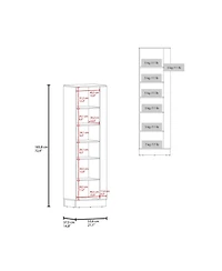 Fm Furniture Nampa Storage Cabinet, Single Door, Broom Hangers,Wengue