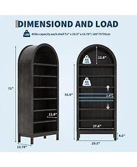Gaomon 71" Tall Arched Shoe Storage Cabinet, 7 Tier Wood Organizer with Adjustable Shelves for Entryway, Hallway & Living Room