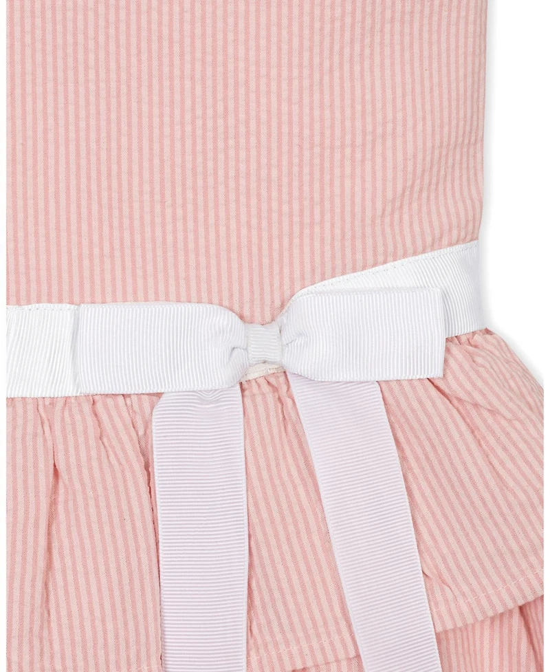 Hope & Henry Toddler Girls Organic Seersucker Ruffle Sleeve Peplum Dress
