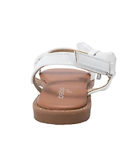 Bebe Girls Girl's Fashion Sandals – Dressy Shoes with Puffy Bow and Hanging Logo Charm