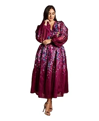 Coast Women's Plus Size Floral Organza Midaxi Dress