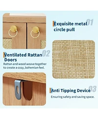 gaomon Farmhouse Shoe Cabinet with Storage 5-Tier Shoe Cabinet with Storage Shelves and Doors Tall Shoe Rack Organizer for Entryway Living Room Closet