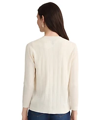 Jones New York Petite Variegated Rib Kissing Front Long-Sleeve Cardigan