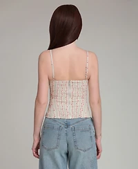 Avec Les Filles Women's Sweetheart Neck Mini Top