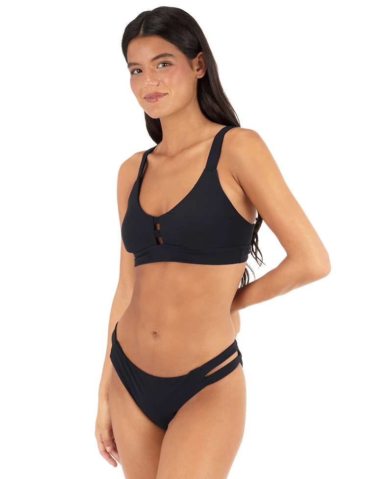 Hurley Women's Max Solid Pull-On Strappy Bikini Top