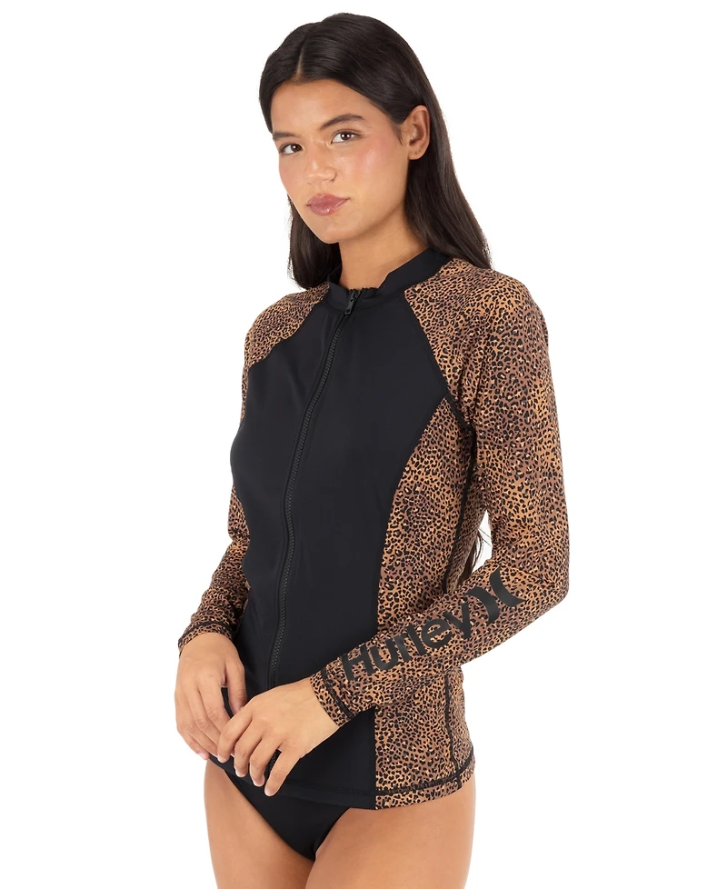 Hurley Women's Soft Spot Long-Sleeve Front-Zip Rashguard