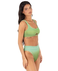 Hurley Women's Ombre Scrunch Scoop Neck Bikini Top