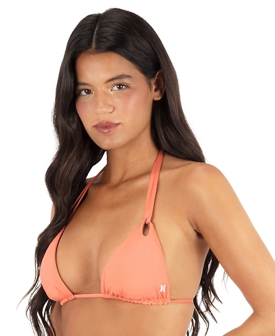 Hurley Women's Reversible Solid Tri Bikini Top
