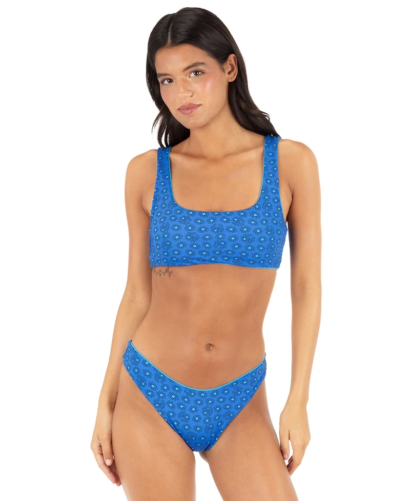 Hurley Women's Reversible Dancing Daisies Pull-On Bikini Top