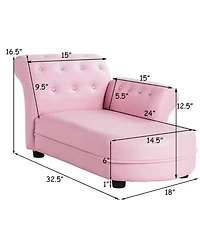 Gymax Kids Sofa Relax Couch Chaise Lounge Armrest Chair Bedroom Living Room