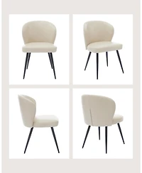 gaomon Leather Dining Chairs Set of 6, Upholstered Chairs with Steel Legs & Curved Back