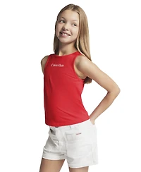 Calvin Klein Girls' 7-16 Cuffed Denim Shorts