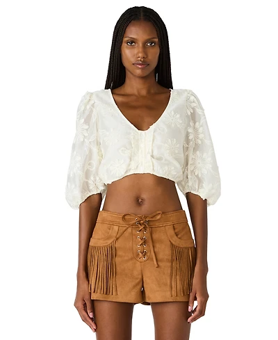 Steve Madden Women's Sienna V-Neck Cropped Top