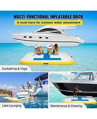 Mecale Inflatable Dock Platform, 8 x 5 ft Inflatable Floating Dock with Electric Air Pump