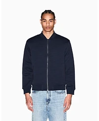 A|X Armani Exchange Men's Quilted Textured Bomber Jacket