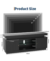 gaomon Tv Stand Entertainment Center with Storage Cabinets,Open Shelves & Power Outlets Media Tv Console Table