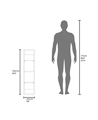 Fm Furniture Kora Wall-Mounted Bathroom Cabinet with Open Shelves and Slim Vertical Design