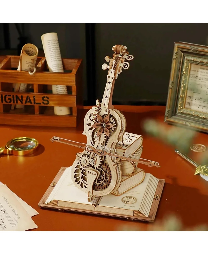 Robotime Magic Cello Adults 3D Puzzles, 3D Wooden Puzzles for Adults, Wooden Music Box Puzzle to Build, Unique Music Gift Hobby Kits Festival Gift