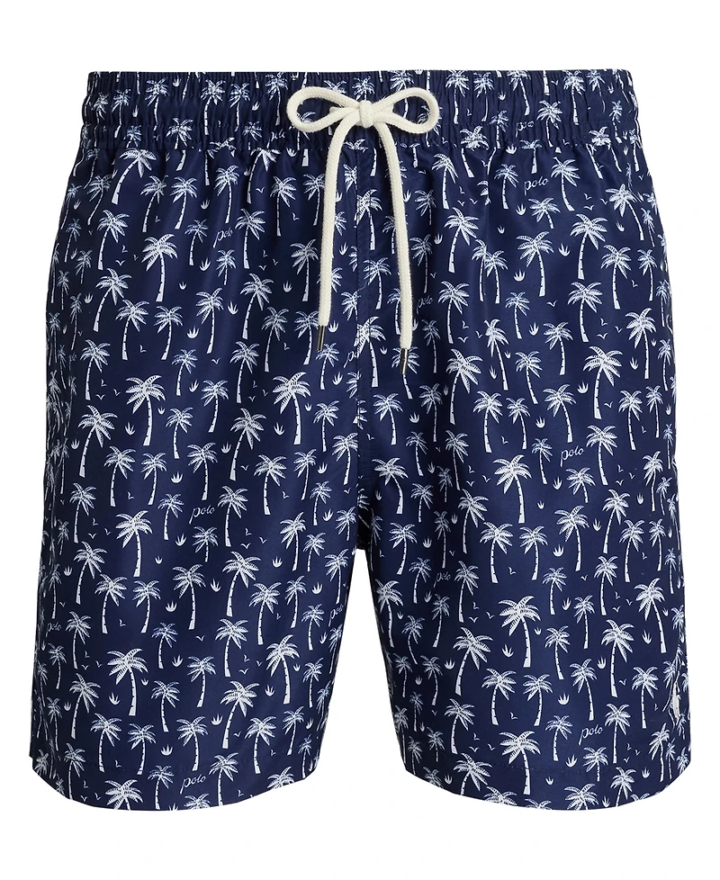 Polo Ralph Lauren Men's Logo and Palm Trees Printed Swim Trunks