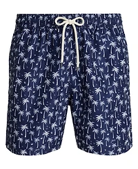 Polo Ralph Lauren Men's Logo and Palm Trees Printed Swim Trunks