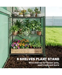 Outsunny house for Outdoors, 6 Shelves with Pe Cover,
