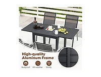 Slickblue Extendable Aluminum Outdoor Dining Set with 4 Stackable Chairs