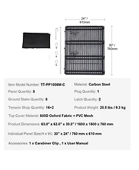 Cozito 8-Panel 30" Foldable Metal Dog Playpen with Door and Top Cover for Indoor Outdoor Use