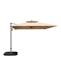 Mondawe 9 Feet Cantilever Tilt Patio Umbrella with Center Pole Base Not Included