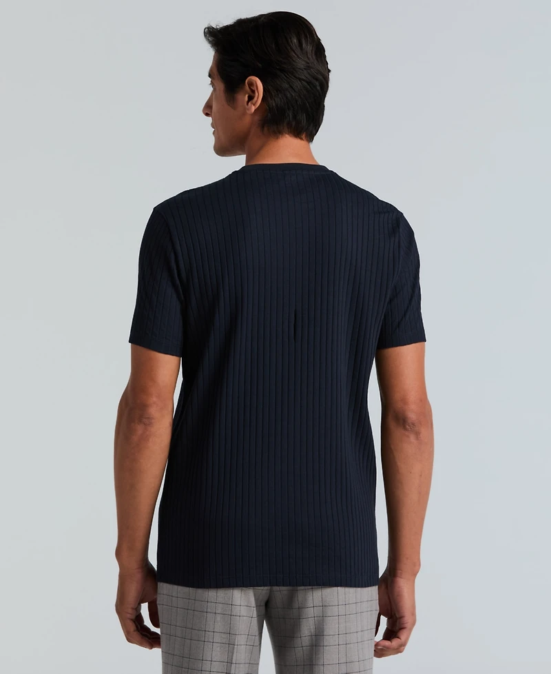 Perry Ellis Men's Rib Knit Crew Neck T-shirt