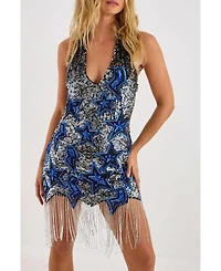 Nasty Gal Women's Star Tassel Plunge Mini Dress