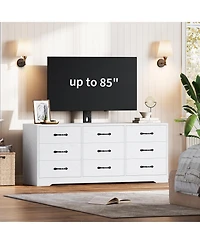 gaomon Tv stand with mount, 9 drawer modern media console for TVs