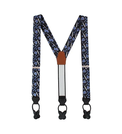 Trafalgar Men's Life Is Better with Baseball Novelty Silk Button End Suspenders