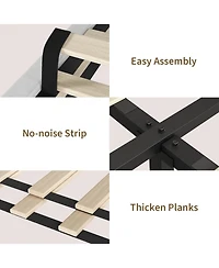 gaomon King Bed Frame, Velvet Upholstered Platform with Adjustable Vertical Channel Tufted Headboard, No Box Spring Needed, Easy Assembly