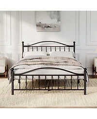 gaomon Full Size Metal Platform Bed Frame, Circular Headboard and Footboard, Heavy-Duty Iron Frame, No Box Spring Needed, Noise-Free Design