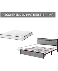 Gaomon King Bed Frame with Headboard, Storage Drawers & Built In Outlets