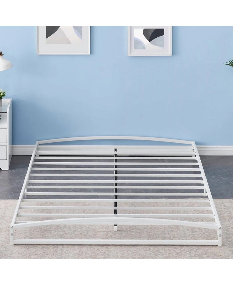 gaomon 6inch Low Profile Queen Bed Frame Heavy Duty Metal Platform Steel Slats No Box Spring Noise-Free Easy Assembly