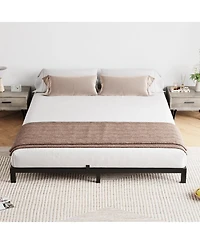 gaomon 8 Inch Black Queen Low Profile Metal Bed Frame-Sturdy Mattress Foundation-Easy Assembly-Noise Free