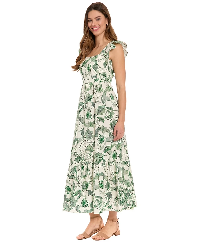London Times Petite Square Neck Maxi Dress