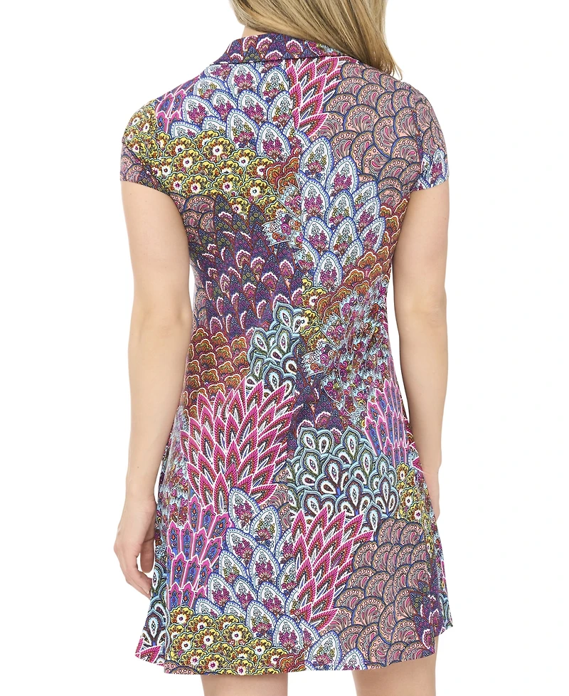 Msk Petite Shirt Collar Mini Dress