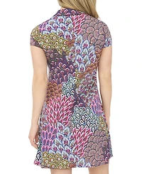 Msk Petite Shirt Collar Mini Dress