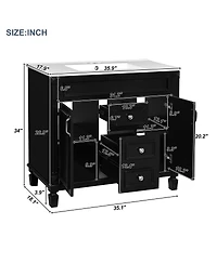Sillysis Bathroom Vanity with Sink, Solid Wood Cabinet, Soft Close Doors and
