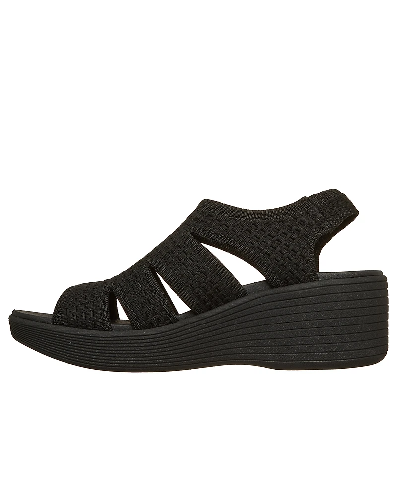Skechers Women's Parallel Lite Knit Cut Out Slingback Wedge Sandals from Finish Line