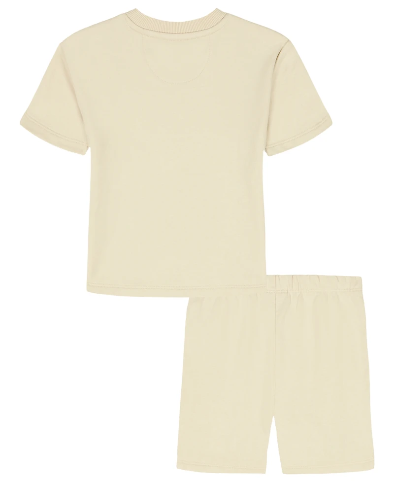 Calvin Klein Baby Boys' French Terry Short-Sleeve Logo Crewneck Top and Shorts, 2-Piece Set