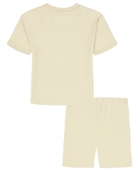 Calvin Klein Baby Boys' French Terry Short-Sleeve Logo Crewneck Top and Shorts, 2-Piece Set