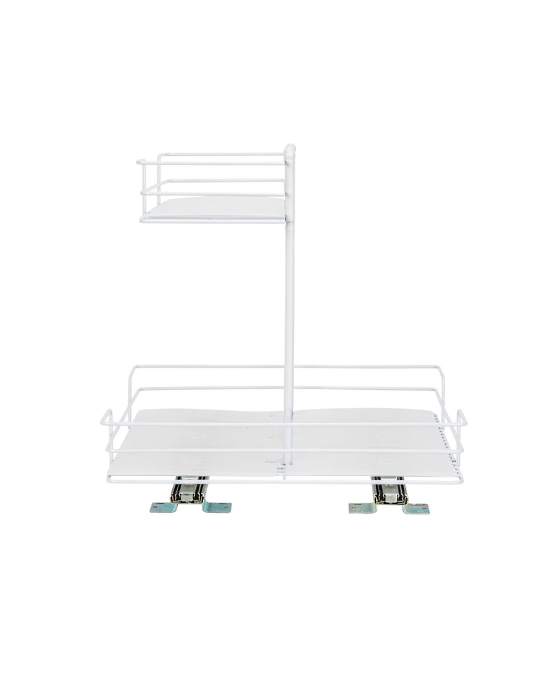 Household Essentials Glidez Paint-Finished Steel Pull-Out Storage Organizer, 2 -Tier Design