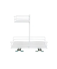 Household Essentials Glidez Paint-Finished Steel Pull-Out Storage Organizer, 2 -Tier Design