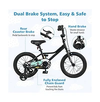 16 Inch Kids Bike Adjustable for 4-7 Years Old with Low-Step Frame