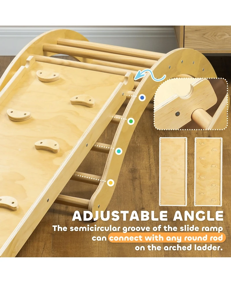 Hongge 4 in 1 Indoor Toddler Climbing Set with Ramp and Cushion