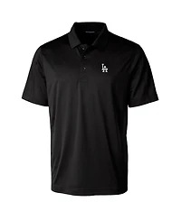 Cutter & Buck Men's Black Los Angeles Dodgers Prospect Textured Stretch Polo Shirt