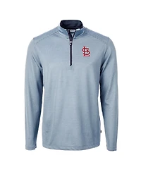 Cutter & Buck Men's Light Blue/Navy St. Louis Cardinals Virtue Eco Pique Micro Stripe Quarter-Zip Pullover Sweatshirt
